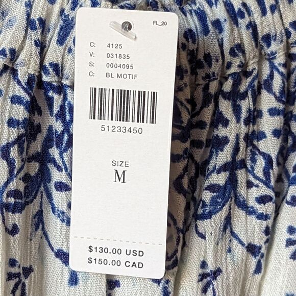 Anthropologie Romper Clemente Belted Off Shoulder Blue Flower Print NWT - Picture 9 of 11